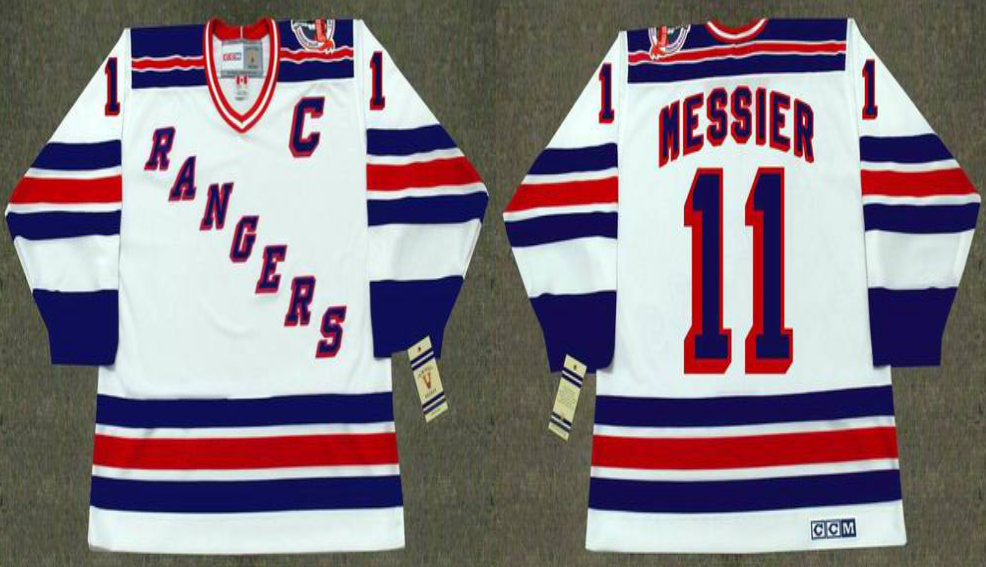 2019 Men New York Rangers 11 Messier white style 4 CCM NHL jerseys